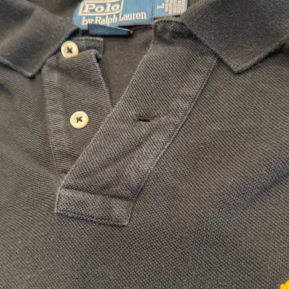 Polo by Ralph Lauren Black Polo Shirt Big Pony Size Large - Picture 8 of 11